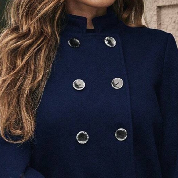 Classic Double Breasted Wide Sleeve Jacket Coat - Picture 6 of 7